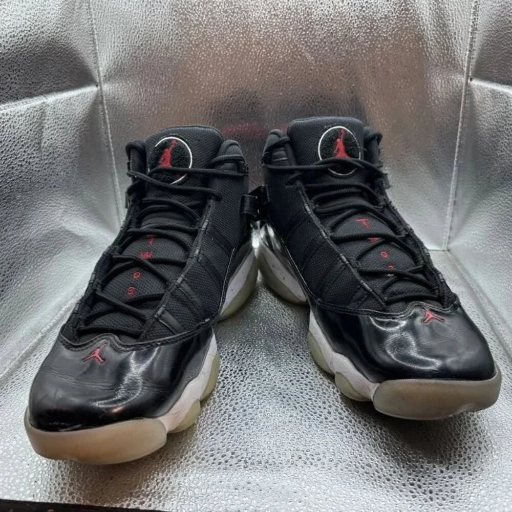 Size 11.5 Air Jordan 6 Rings Mens Black Red White‎ Basketball Shoes 322992-064